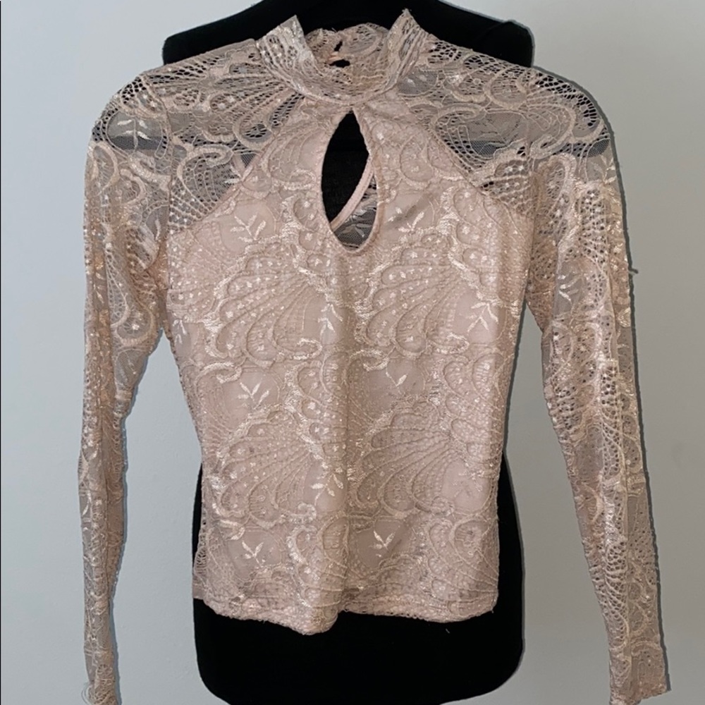 Two long sleeve lace blouses